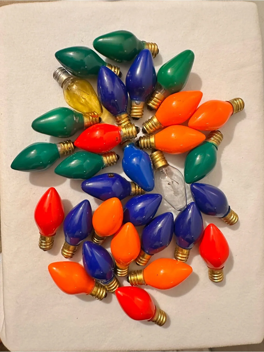 Vintage Lot Of C-7  Christmas Light Bulbs 30 UNTESTED Bulbs